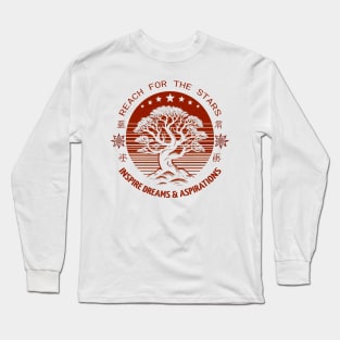 Starry-Eyed Bonsai: Nurturing Aspirations Underneath Infinite Skies Long Sleeve T-Shirt